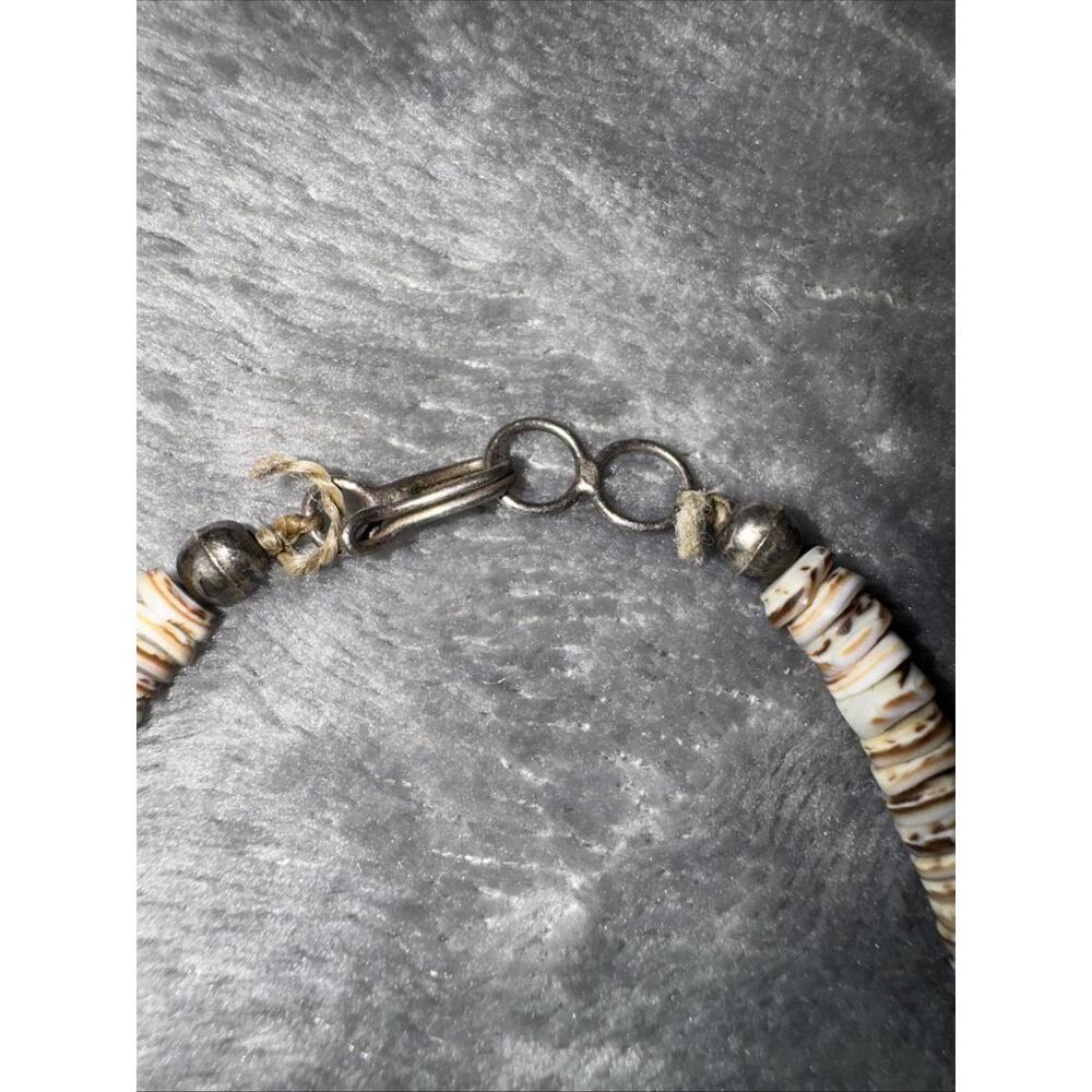 vtg Native American Navajo sterling Silver 925 turquoise Heishi Shell necklace - Picture 2 of 6